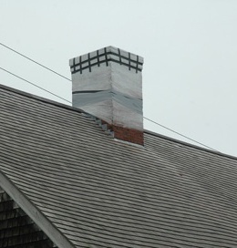 Chapman-Hall House Chimney Under Wraps