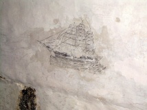 Prisoner Art on Wiscasset Old Jail Cell Wall