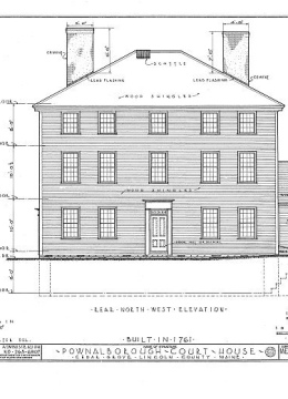 HABS Pownalborough Court House River Side Drawing 1936