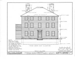 HABS Pownalborough Court House Street Side Drawing 1936