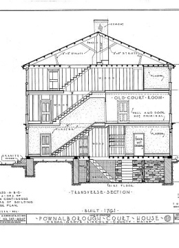 HABS Pownalborough Court House Drawing 1936