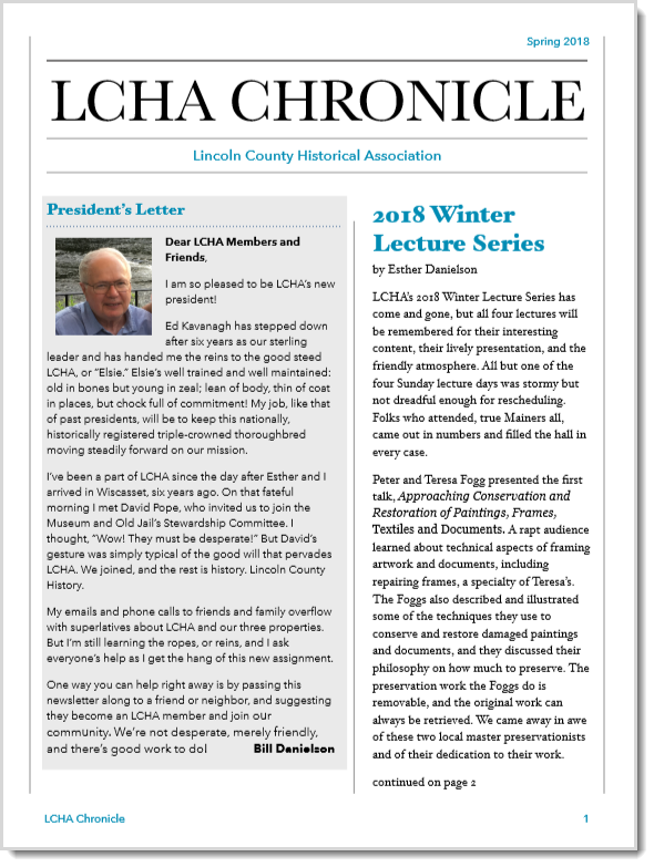 LCHA Chronicle Spring 2018