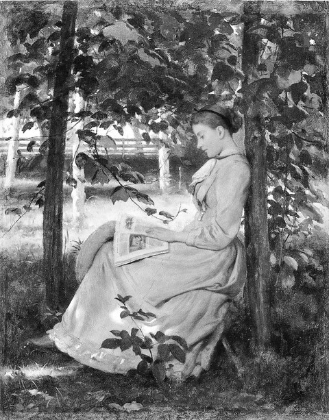 Young Girl Reading by Seymour Joseph Guy, 1877